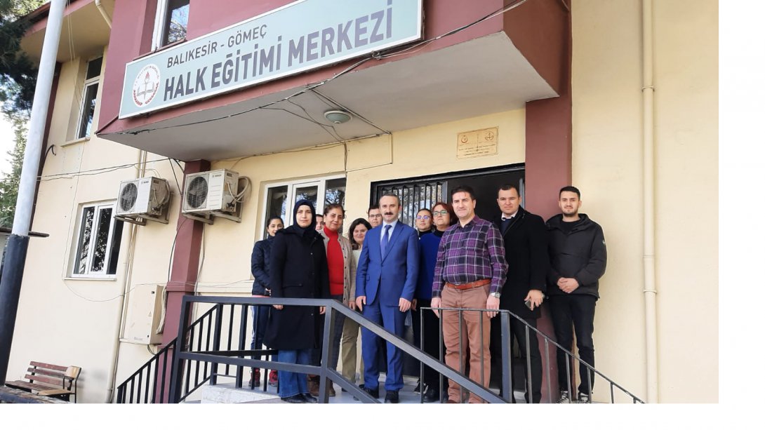 İlçe Milli Eğitim Müdürümüz Mehmet AKÖZ, çalışmaları yerinde izlemek için Halk Eğitim Merkezini ziyaret etti.
