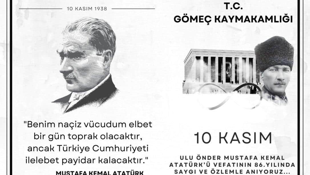 10 KASIM ATATÜRK'Ü ANMA PAROGRAMI